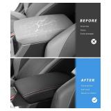 INTGET for 2026 Subaru Crosstrek/Impreza Accessories 2024 2025 Center Console Armrest Cover Leather Car Crosstrek Arm Rest Box Lid Middle Console Seat Cover Protector (Orange Stitches, 2024+)