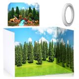 Trandraft 1 Pcs Diorama Kit Habitat Project Supplies with Double Sided Tapes Diorama Box for Display Dollhouse Room, 11.8 x 8.7 x 8.3 Inch (Jungle Style)