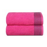 BELIZZI HOME Ultra Soft 2 Pack Oversized Bath Towel Set, 28x55 inches, 100% Cotton, Large, Hot Pink