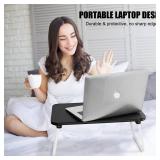 Lap Desks Laptop Tray for Bed or Couch, Breakfast Serving Tray with Folding Legs,Portable & Lightweight Mini Table, Laptop Stand for Working, Reading and Writing,Black