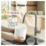 3L Mist-Free Evaporative Humidifier for Bedroom, Top Fill Humidifier Work with Tap Water, Touch Control,USB Powered, Sleep Mode, Night Light,1-8H Timer, Easy-Clean Design for Home Office