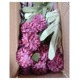 Burgundy Pompon Mum Artificial Flowers with Eucalyptus 10 Bundles Fake Silk Flowers for Vase , 21 Long Stems for Christmas Table Centerpieces, Winter Floral Arrangements & Rustic Home Decor