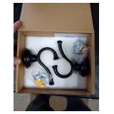 TUNNY Towel Hook Bathroom-2 Pack Matte Black Double Robe/Towel Hook Wall Mounted Hook for Bathroom Bedroom Kitchen