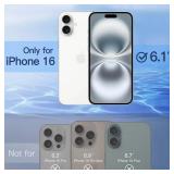 JETech Privacy Screen Protector for iPhone 16 6.1-Inch, Anti-Spy Tempered Glass Film with Easy Installation Tool, 2-Pack