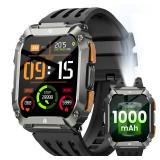Smart Watches for Men, Military Smart Watch with 100 Days Battery/LED Flashlight, 1.95