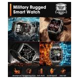 Smart Watches for Men, Military Smart Watch with 100 Days Battery/LED Flashlight, 1.95