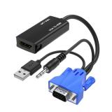 MT-VIKI VGA to HDMI Adapter, 1080P Converter with Audio+USB Power from VGA Computer/Laptop to HDMI TV/Monitor, Male to Female (1 Pack)