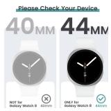 Tensea [4 Pack for Samsung Galaxy Watch 8 Screen Protector Case 44mm Accessories, Hard PC Bumper/HD Anti-Fog Tempered Glass Protective Film, Face Cover Set, Galaxy Watch 8 Case for Women Men