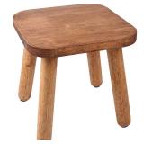 Wesketch 9.3 Inch Wooden Step Stool for Adults and Toddlers, Portable & Sturdy, Plant Stool with Four Detachable and Assembled Legs for Playroom, Kitchen, Bedroom, Bathtub-Walnut