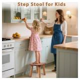Wesketch 9.3 Inch Wooden Step Stool for Adults and Toddlers, Portable & Sturdy, Plant Stool with Four Detachable and Assembled Legs for Playroom, Kitchen, Bedroom, Bathtub-Walnut