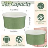 Maxdot 3oz Dessert Cups, Disposable Ice Cream Cups, Paper Frozen Yogurt Bowls, for Hot and Cold Foods, Suitable for Gelato or Mousse(Sage Green)