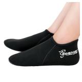 Seavenger Zephyr 3mm Neoprene Socks | Wetsuit Booties for Scuba Diving, Snorkeling, Swimming (Black, X-Large)