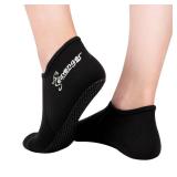 Seavenger Zephyr 3mm Neoprene Socks | Wetsuit Booties for Scuba Diving, Snorkeling, Swimming (Black, X-Large)