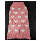 PAYHTOW Valentines Dog Sweater, Knit Pet Small Dog Sweater Holiday Valentines Day Outfit Clothes for Small Medium Large Dogs Pets (Pink, Large)