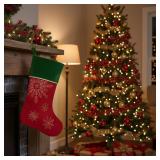 Comfy Hour Joyful Holiday Collection 20 Winter Christmas Snowflake Stocking Red, Polyester