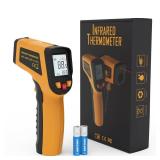 KNINE OUTDOORS Infrared Thermometer Laser Temperature Gun, -58 to 1112, Single Laser Targeting, Distance to Spot Ratio 12:1, for Cooking, Oven and Meat (Orange)