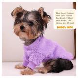 2 Pack Dog Sweaters for Small Dogs Girl Boy Winter Fleece Dog Clothes for Chihuahua Yorkie, Warm Soft Puppy Sweater, Dog Sweatshirt Outfit for Teacup Dogs Female Male Cats Pet Apparel, XS