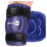 AiricePac Ice Pack for Knee Pain Relief, Reusable Gel Ice Wrap for Injuries, Swelling, Knee Replacement Surgery, Cold Compress Therapy for Arthritis, Meniscus Tear and ACL, Blue