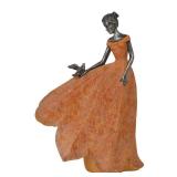 Guichifun Fairy Statue Collection Home Decoration - Orange Leaf Angel Girls Resin Fall Christmas Decor for Outside or Inside Rustic Garden Outdoor Yard Decorations Figurines Gift 8.5 x 5.25 x 12 Inch