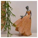 Guichifun Fairy Statue Collection Home Decoration - Orange Leaf Angel Girls Resin Fall Christmas Decor for Outside or Inside Rustic Garden Outdoor Yard Decorations Figurines Gift 8.5 x 5.25 x 12 Inch