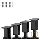 Smipam 4 Pcs Adjustable Metal Furniture Legs, 3.2-4.9 inch, Heavy Duty Replacement Couch Legs with Rubber Non-Slip Base, Bed Support Feet Risers for Sofa/Table/Couch/Dresser/Cabinet/Bed Frame Slats