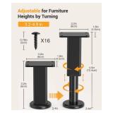 Smipam 4 Pcs Adjustable Metal Furniture Legs, 3.2-4.9 inch, Heavy Duty Replacement Couch Legs with Rubber Non-Slip Base, Bed Support Feet Risers for Sofa/Table/Couch/Dresser/Cabinet/Bed Frame Slats