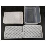 WIBIMEN Mini Ice Cube Trays, 0.55 Tiny Pebble Ice for Iced Coffee & Cocktails, Fast Chill, Easy Twist Release, Stackable with Lid & Storage Bin (4 Pack, White)