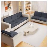 hyha Waterproof Couch Cushion Covers for Pets, Non Slip Sofa Seat Cover for Dogs Washable, Soft Thick Stretch Jacquard Fabric, Sofa Slipcovers with Elastic Bottom (1 Piece for Backrest L, Grey)