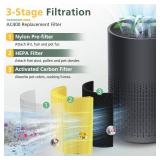 2 Pack AC400 Air Purifiers Replacement Filter for Purivortex AC400 Air Purifier, 3-in-1 HEPA Technology High Efficiency Pet Care Filter, Yellow