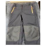 Jessie Kidden Kids Boys Girls Youth Waterproof Windproof Hiking Ski Snow Pants Elastic Waist Warm Insulated Fleece Lined Winter Pants (16010 Black, 14-16 Years)