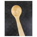 Wooden Ladle for Soup 10.8x2.8 Deep Wood Ladle with 2.7 fl oz Capacity, Long Handle Hook-End & Lacquer Coating for Comfortable Grip Easy-Clean Wooden Soup Spoon for Sauces, Stews & Kitchen Use
