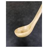 Wooden Ladle for Soup 10.8x2.8 Deep Wood Ladle with 2.7 fl oz Capacity, Long Handle Hook-End & Lacquer Coating for Comfortable Grip Easy-Clean Wooden Soup Spoon for Sauces, Stews & Kitchen Use