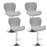 Bifaunvogel Counter Height Bar Chairs Cover Set of 4 Jacquard Swivel Bar Stools Slipcovers Stretchable Swivel Barstools Chair Covers Protector for Home Kitchen Bar Cafe Light Grey