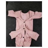 Dog Winter Warmer Fleece Onesie, Bodysuit for Small Medium Large Dogs, Stretchy Cold Weather Pet Warmer Jumpsuit Puppy Onesie Lightweight, Pink, Medium