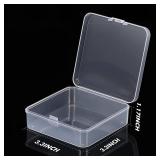 6 Pieces Mini Plastic Clear Beads Storage Containers Box for Collecting Small Items, Beads, Jewelry, Business Cards, Game Pieces, Crafts (3.3 x 3.3 x 1.1 Inch)