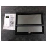 LFF Atomic Clock Large Display, Digital Wall Clock with Indoor Outdoor Temperature and Date, Wireless Outdoor Sensor, Digital Desk Alarm Clock Battery Operated for Bedroom, Easy to Read, Black