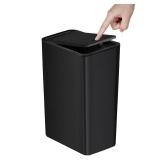 TIPGO Bathroom Trash Can with Lid, 10 Liter/ 2.6 Gallon Slim Garbage Can, Small Trash Bin Waste Basket with Pop-Up Lid for Kitchen, Bedroom, Living Room, Office (Black)