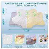 DONAMA Cervical Pillow for Neck and Shoulder,Contour Memory Foam Pillow,Ergonomic Neck Support Pillow for Side Back Stomach Sleepers with Pillowcase-Standard Size