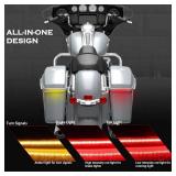 MotoParAcc Saddle bag LED Tail Lights Smoked Saddlebag Brake Running Light with Sequential LED Turn Signals for Harley Touring, Sportster, Dyna, Street Glide Road King 2014-2023