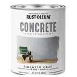Rust-Oleum 379908 Concrete Interior Wall Paint, Quart, Sidewalk Gray