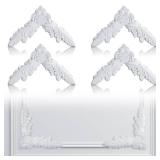 Pangda Corner Wall Molding French Style Wainscoting Panels Flora Moulding Corner Panel Wall Molding Kit for Cabinet Picture Frames Decor, Not Include Glue(4 Pcs,Leaf Style)