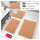 Arotive Luxury Chenille Bathroom Rug Mat, Extra Soft Thick Absorbent Shaggy Bath Rugs, Non-Slip Machine Wash Dry, Plush Bath Mats for Bathroom, Shower and Tub, 24x16, Peach