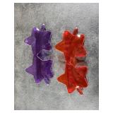 Coufce 2 Pcs Star Shape Sunglasses Transparent Rimless Sunglasses Ideal for Bachelorette Parties, Photo Booth Props Trendy Eyewear for Fun Events and Cute Outfits(Purple, Red)