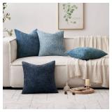 MIULEE Pack of 2 Lumbar Couch Throw Pillow Covers 20x12 Inch Coastal Smoke Blue Modern Boho Accent Decorative Pillow Covers Soft Chenille Farmhouse Cushion Covers for Home Decor Bed Sofa Living Room