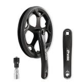 Bike Crankset for Ebike: 48T/52T Universal Bike Crankset Set Double Chain Cover 170mm Aluminium Alloy Arm for Single Speed and 6/7/8 Speeds Electric Bikes, Fat Tire Bike (Crank Removal Tool Included)