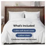 White Duvet Cover Twin/Twin XL Size - Extra Soft Twin/Twin XL Size Duvet Cover - Lightweight & Breathable - Easy Care & Fade Free w/ Zipper Closures & Ties - 68 x 90 Inches - Comforter Not Included