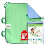 Absorbent Positioning Bed Pads for Elderly with 6 Handles 34x36- Washable Waterproof Incontinence Draw Sheets - Reusable Bed Mobility Under Pads for Seniors Disabled & Bedridden Patients-Fast-Drying