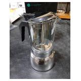 Coffee Gator 9 Cup Moka Pot, 15oz Stovetop Espresso Maker for Italian Coffee, Transparent Glass & Stainless Steel Design, Silver, 450ml