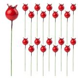 RAYNAG Mini Artificial Pomegranate Fake Fruit Berry Stamen Christmas Party Decor DIY Craft,Red