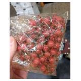 RAYNAG Mini Artificial Pomegranate Fake Fruit Berry Stamen Christmas Party Decor DIY Craft,Red